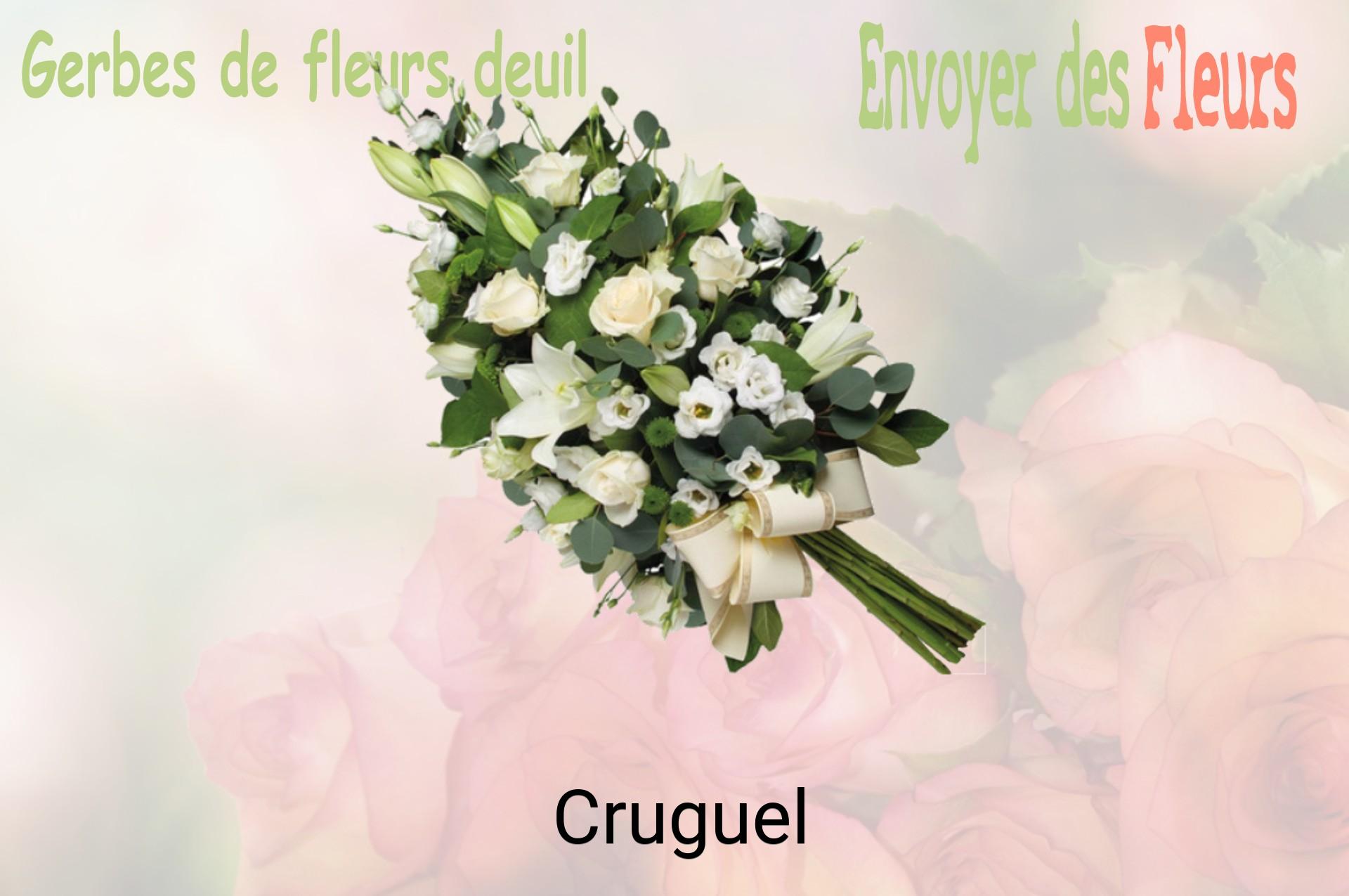 Gerbe de fleurs de deuil livrée à Cruguel
